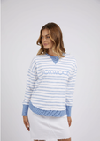Foxwood Simplified Crew - Blue/ White Stripe