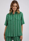 Foxwood Circuit Shirt - Bright Green & White