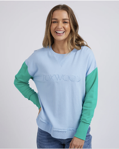 Foxwood Simplified Colour Block Crew - Blue/ Green