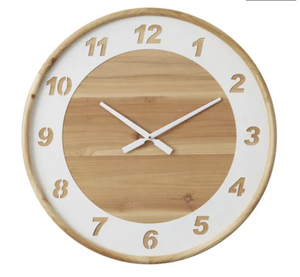 Clock - Newhaven Natural/ White 60cm