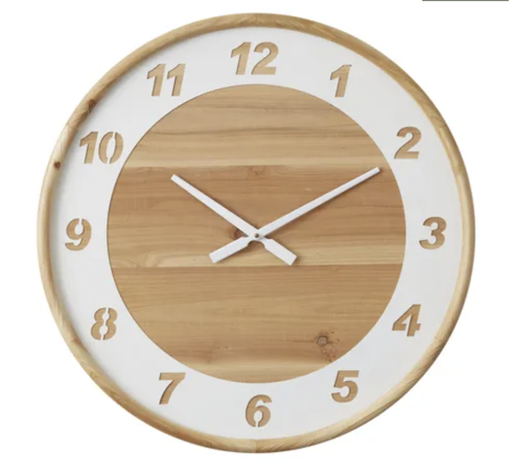 Clock - Newhaven Natural/ White 60cm