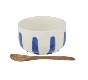 Azzuro Ceramic Bowl w/Spoon