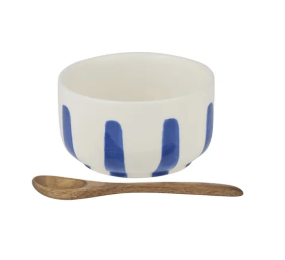 Azzuro Ceramic Bowl w/Spoon
