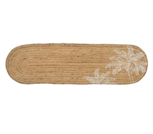 Palm Oblong jute Runner - Natural/White