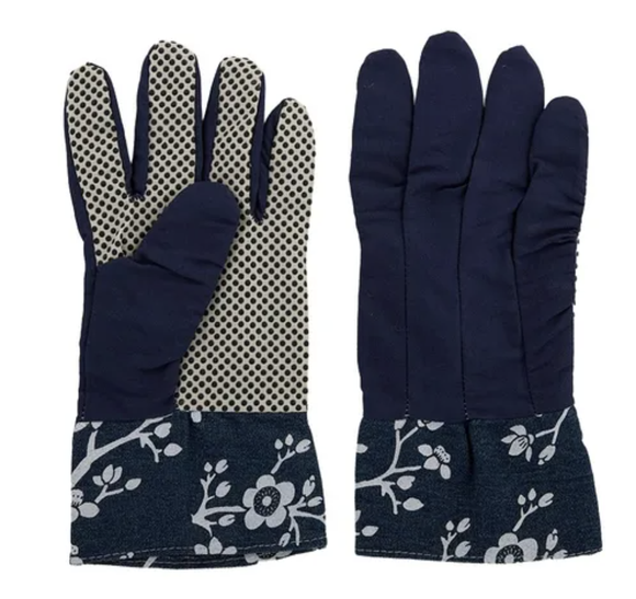 Blossy Cotton Garden Gloves -  Blue