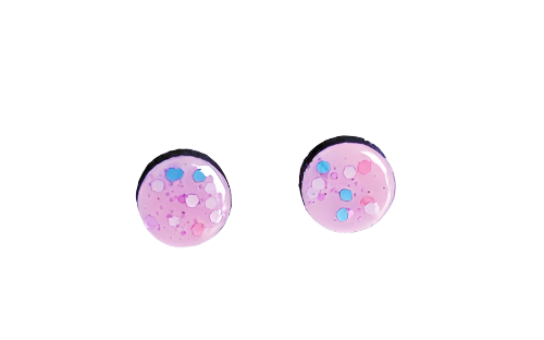 Earrings Round Speckle Pink