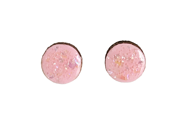 Earrings Round Speckle Salmon
