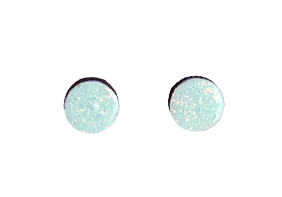 Earrings Round Speckle Turquoise