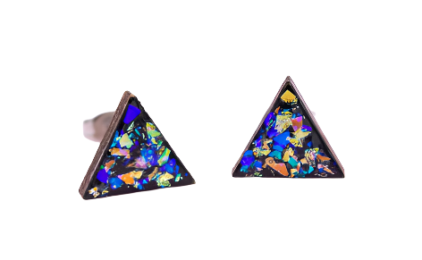 Earrings Triangle Black