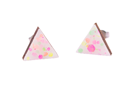 Earrings Triangle White