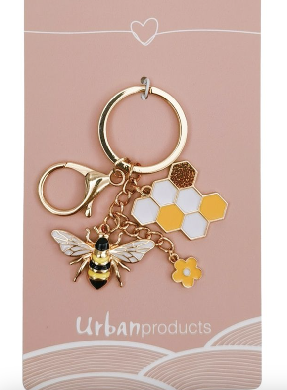 Bee Keyring Yellow 12cm