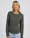 Foxwood L/S Scoop Neck Rib - Khaki