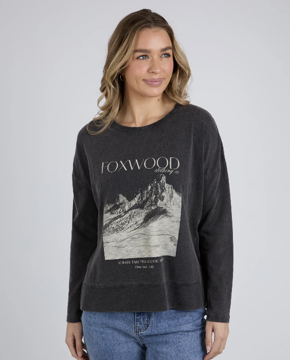 Foxwood Scenic Route Crew - Washed Black