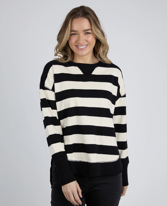 Foxwood Delilah Crew - Black & White Stripe