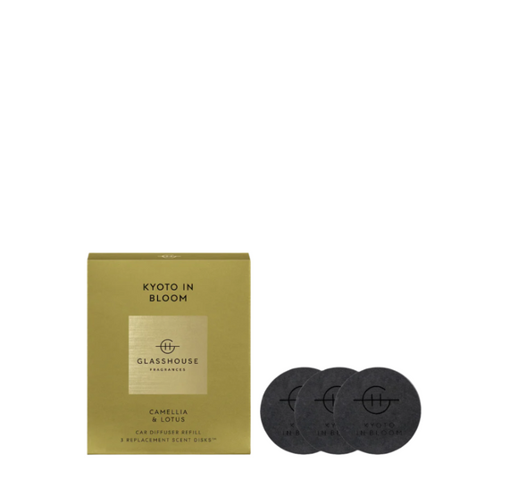GLASSHOUSE FRAGRANCES Kyoto In Bloom Car Diffuser 3pc Replacement Scent Disks™