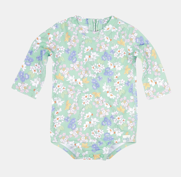Toshi - Swim Baby Onesie L/S Classic - Sea Blossom - Current