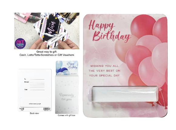 Gift Card With A Twist - Birthday Pink