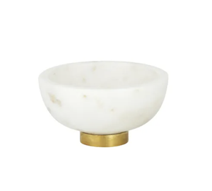 Metal Pinch Bowl - Mina Marble White