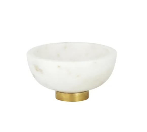 Metal Pinch Bowl - Mina Marble White