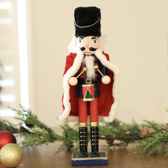 Wooden Nutcracker with Drums - 38cm