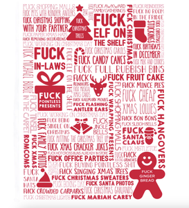 Tea Towel - F Word Xmas Red