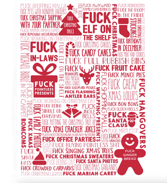 Tea Towel - F Word Xmas Red