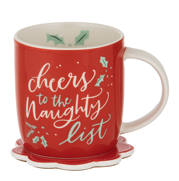 Mug & Coaster Set - Cheers to the Naughty List