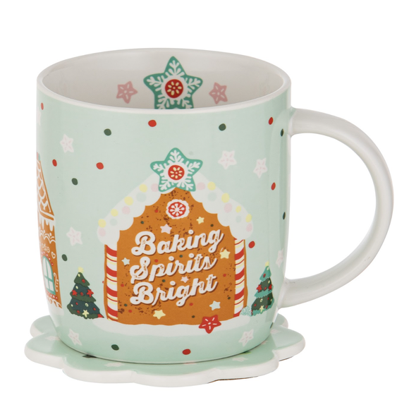Mug & Coaster Set - Baking Spirits Bright