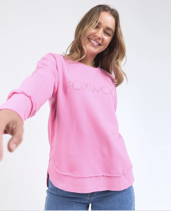 Foxwood Simplified Metallic Crew - Bubblegum