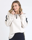 Foxwood Knit Collar Crew - Bone