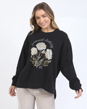 Foxwood Golden Rose Crew - Washed Black