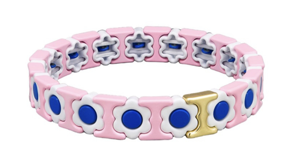 Tiger Tree Pink Daisy Tile Bracelet