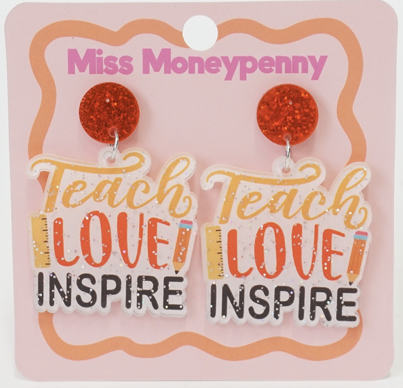 Earrings - Teach, Love, Inspire
