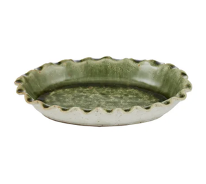 Urna Oval Ceramic Dish - Olive