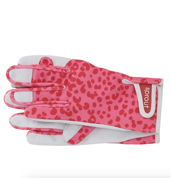 Sprout Garden Goatskin Gloves - Cheetah Spot Pink