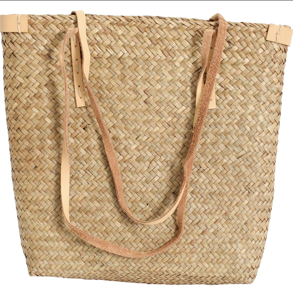 Woven Tote - leather Strap