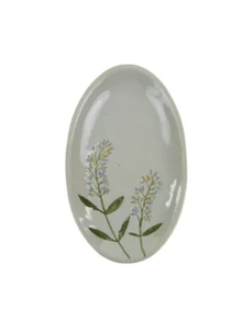 Fiori Cer Oval Plate 14.5x9cm Nat/Blue