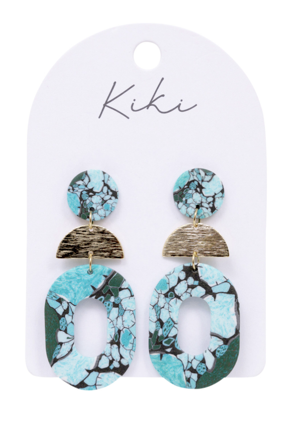 KiKi Earrings -  Turquoise Marble