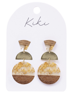 KiKi Earrings -  Gold Foil Curves