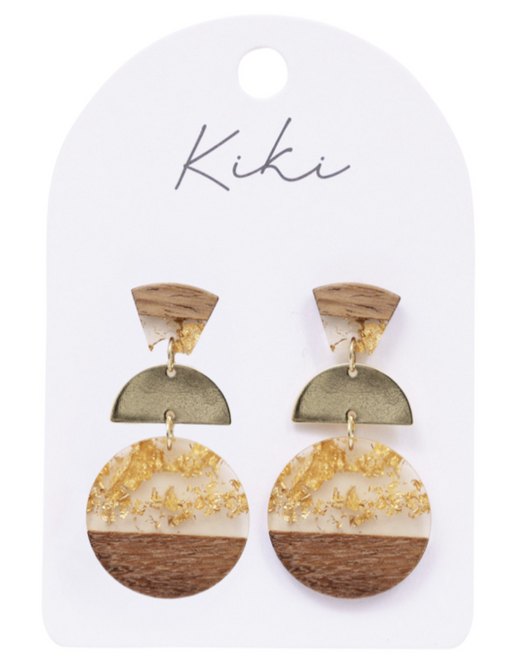 KiKi Earrings -  Gold Foil Curves