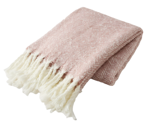 Herringbone Throw – Rosewood