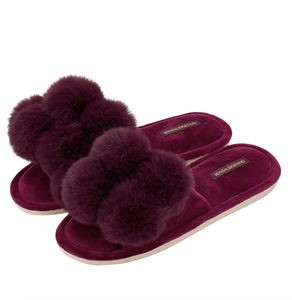 Slippers - PomPom Cosy Luxe Mulberry