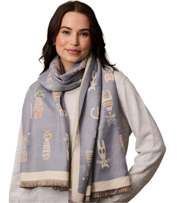 Tiger Tree Scarf -Grey Aristocats