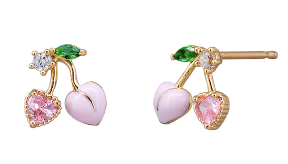 Earrings - Pink Berry Studs