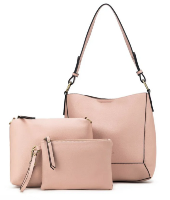 Black Caviar - Handbag 3 Pieces - Marina Pink