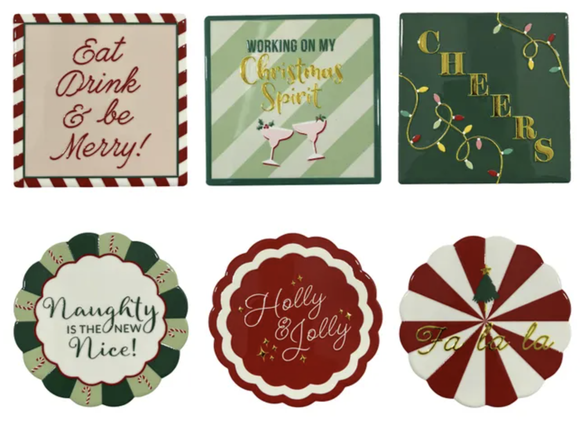 Christmas Coasters Ceramic - Assorted