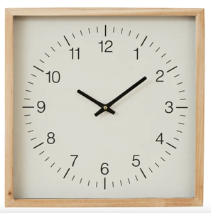 Clock - Piazza Wood Clock 40cm Natural/White