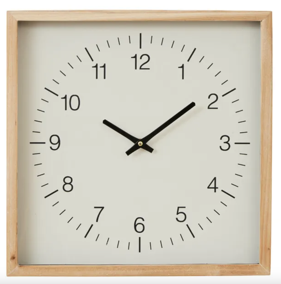 Clock - Piazza Wood Clock 40cm Natural/White