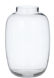 Grande Glass Barrel Vase 19.5x30cm Clear