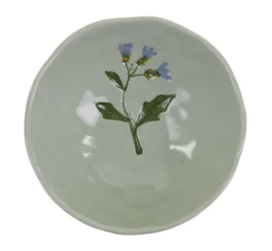 Fiori Ceramic Trinket Dish - Nat/Blue
